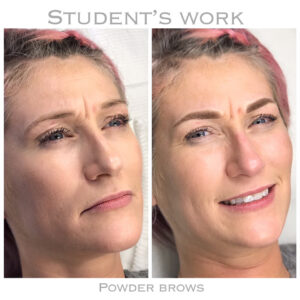 Permanent Makeup Training Class - Student's Work Powder brows